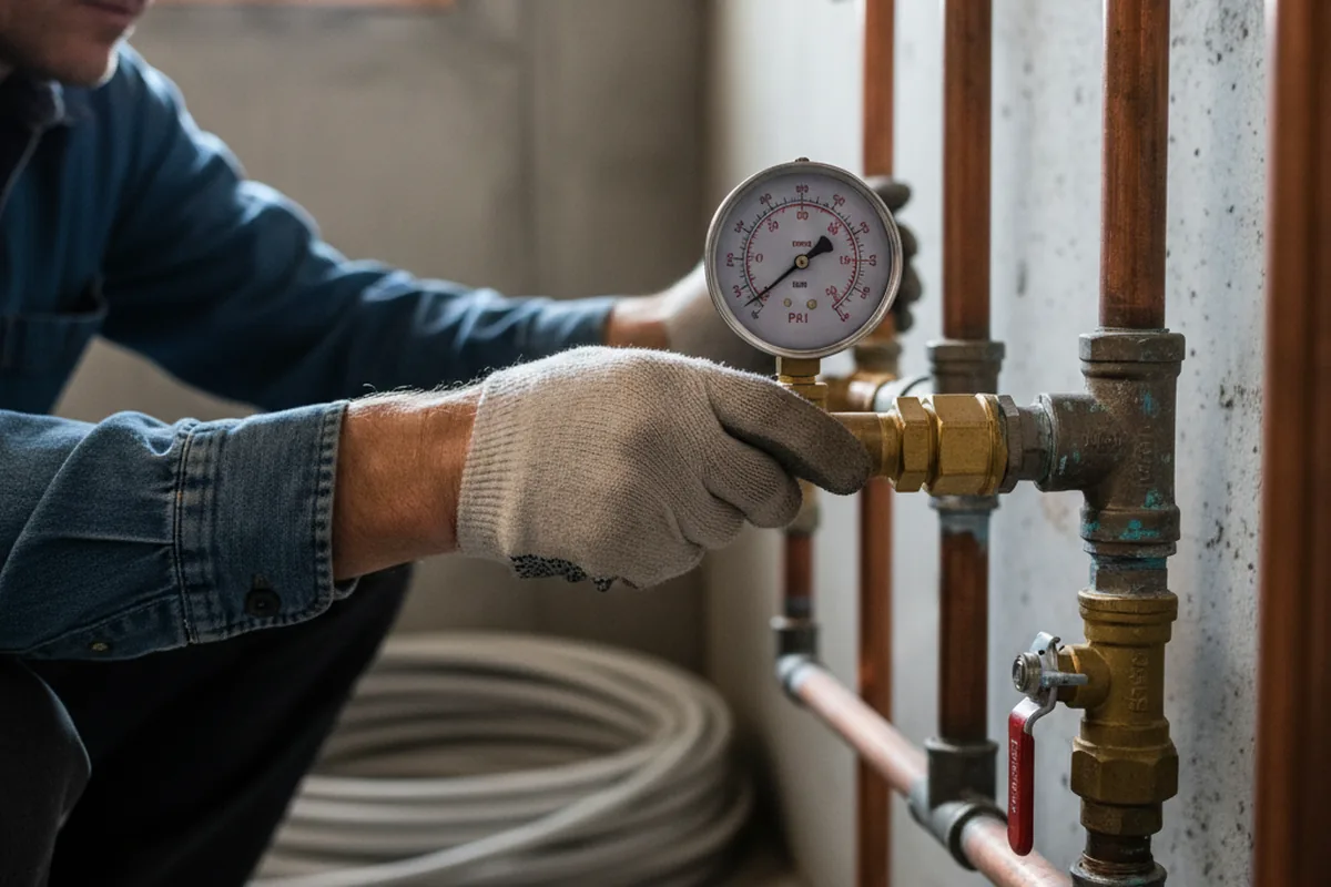 Pressure testing a repaired line during Water Line Repair in Thomasville